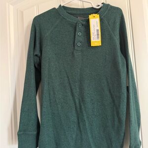 Forest Green Long Sleeve Henley Pullover
